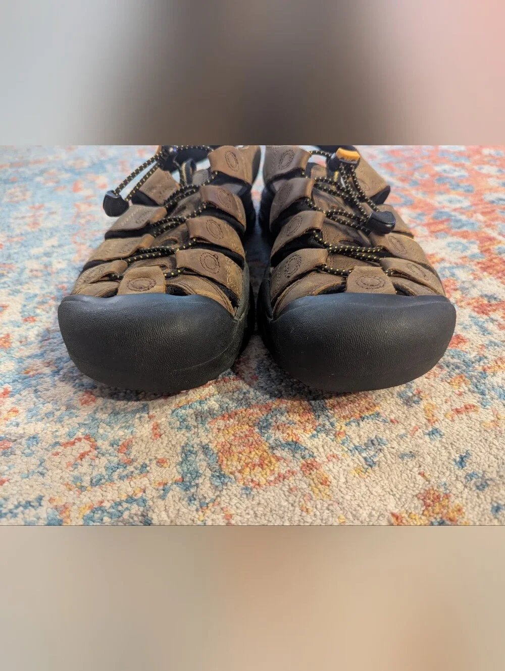 Keen Men's 10 Brown Newport Leather Waterproof Bungee Sport Closed Toe Sandals